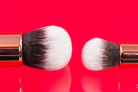 Closeup of a set of makeup brushesの写真素材