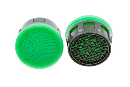 Isolated faucet aerator for saving waterの写真素材