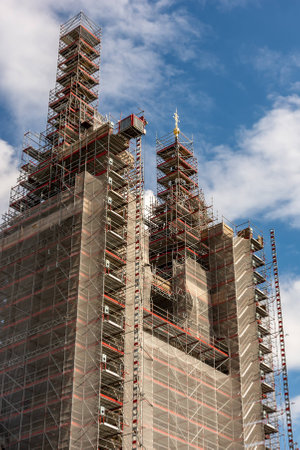 Construction site for the renovation of Michelsberg abbey in Bambergのeditorial素材