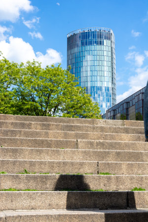 COLOGNE, GERMANY - MAY 12: The Triangle Tower in Cologne, Germany on May 12, 2019. The building was designed by Doerte Gatermann, built 2006.のeditorial素材