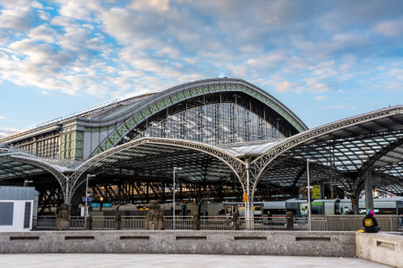 COLOGNE, GERMANY - MAY 12: The central railway station of Cologne, Germany on May 12, 2019.のeditorial素材