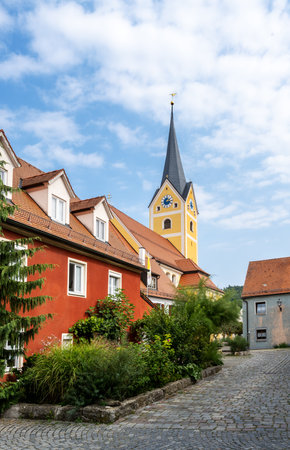 Church of the village Berching (Bavaria, Germany)の写真素材