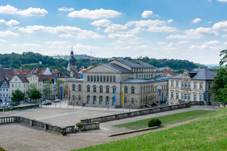 COBURG, GERMANY - JUNE 20: The neoclassical theatre (called Landestheater) of Coburg, Germany on June 20, 2018.のeditorial素材