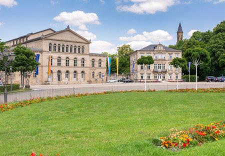 COBURG, GERMANY - JUNE 20: The neoclassical theatre (called Landestheater) of Coburg, Germany on June 20, 2018.のeditorial素材