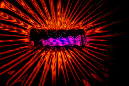 Abstract macro background of crystal glass forming rays