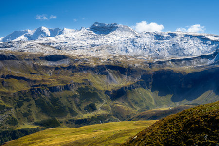 High Tauern mountain range at the Grossglockner high alpine road in Austriaの写真素材