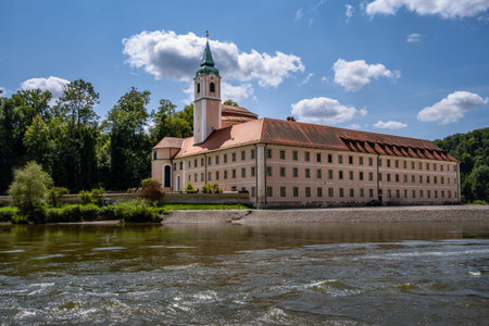 Benedictine Welteburg Abbey near Kehlheim in Bavariaの写真素材