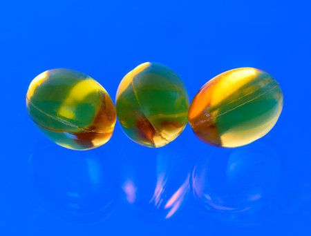 Macro of Omega 3 fish oil capsulesの写真素材