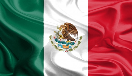 Waving Fabric Flag of Mexicoの写真素材