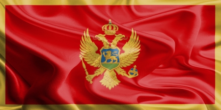Waving Fabric Flag of montenegroの写真素材