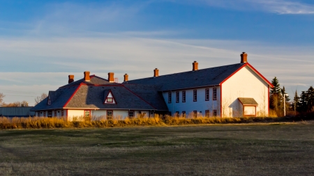 Fort Calgary located at the confluence of the Bow and Elbow rivers in what is now Calgary, Alberta  National Historic Site of Canada  のeditorial素材