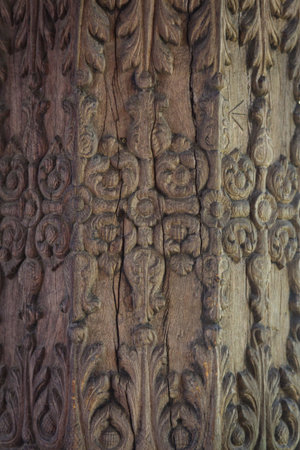 Wood Carvings in  Famous Buddist Temple of the Tooth Relic ,Dalada Maligawa, Sri Lanka の写真素材