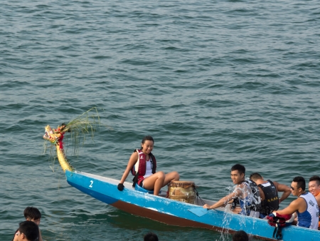 Dragon boat race in Hong Kong University of Science and Technology  HKUST  in Hong Kong, China on Oct 19, 2013  This event was organized by HKUST water sport center のeditorial素材