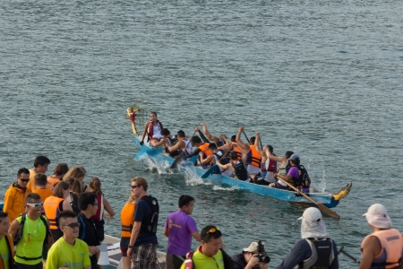 Dragon boat race in Hong Kong University of Science and Technology  HKUST  in Hong Kong, China on Oct 19, 2013  This event was organized by HKUST water sport center のeditorial素材