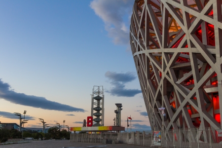The Beijing National Stadium, also known as the Bird s Nestのeditorial素材