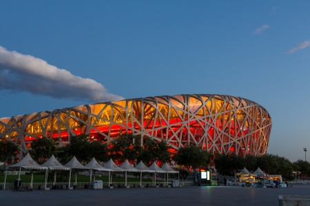 The Beijing National Stadium, also known as the Bird s Nestのeditorial素材