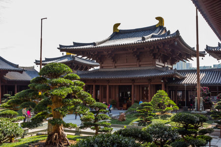 Chi Lin Nunnery in Diamond Hill District of Hong Kong, China  のeditorial素材