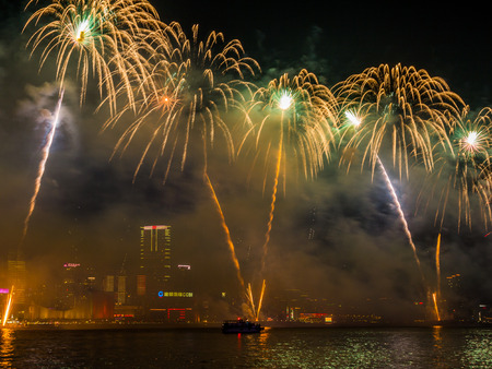 Fireworks Show in HongKongのeditorial素材