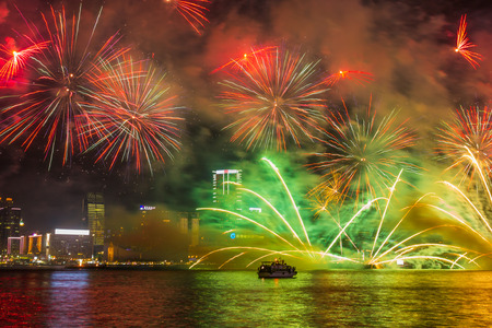 Fireworks Show in HongKongのeditorial素材