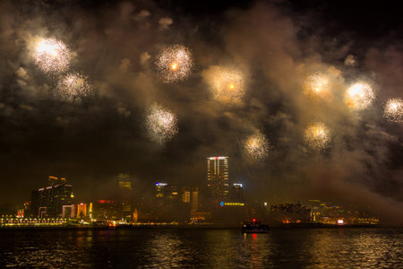 Fireworks Show in HongKongのeditorial素材
