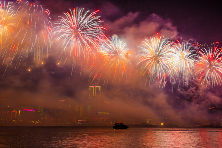 Fireworks Show in HongKongのeditorial素材