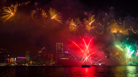 Fireworks Show in HongKongのeditorial素材