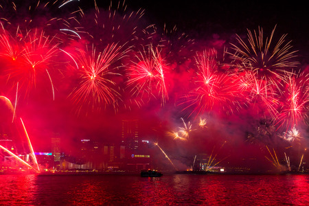 Fireworks Show in HongKongのeditorial素材