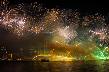 Fireworks Show in HongKongのeditorial素材
