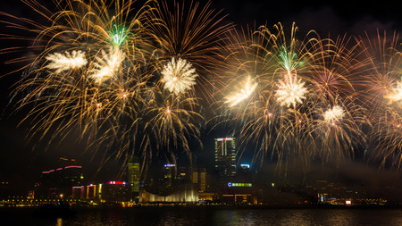Fireworks Show in HongKongの写真素材