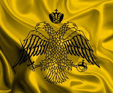Flag of the Greek Autonomous Region Mount Athos の写真素材
