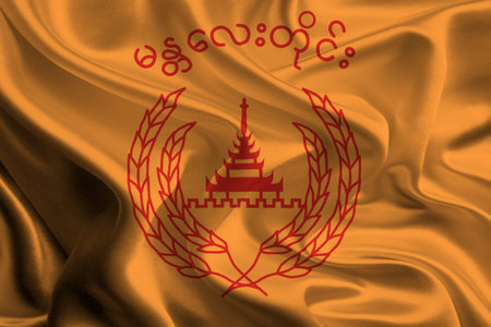 Flag of Mandalay Region, Myanmar  Burma の写真素材
