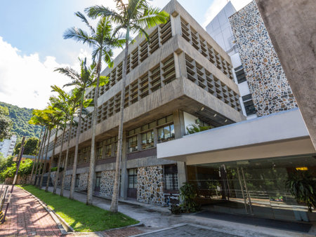 A library in the Chinese University of Hong Kong  CUHK is a public research university in Shatin, Hong Kong のeditorial素材