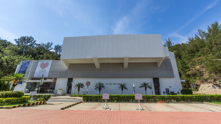 Sir Run Run Shaw Hall in the Chinese University of Hong Kong  CUHK is a public research university in Shatin, Hong Kong のeditorial素材