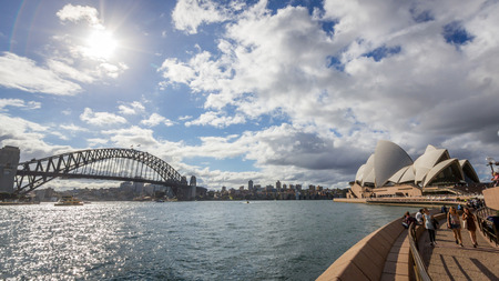 Sydney opera house and harbor bridgeのeditorial素材