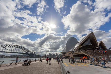 Sydney opera house and harbor bridgeのeditorial素材
