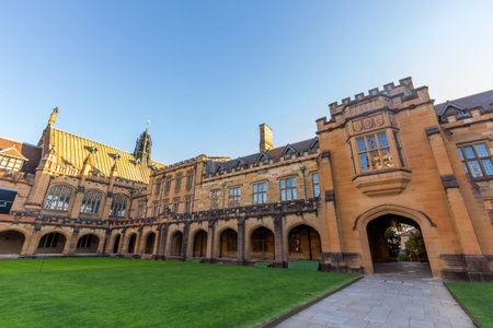 Historic Quadrant Building at Sydney University, Australia  Five Nobel or Crafoord laureates have been affiliated with the university as graduates and faculty のeditorial素材