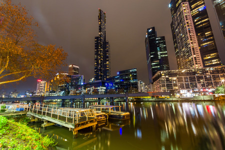 A Dock in Yarra River, Melbourne, Australiaのeditorial素材