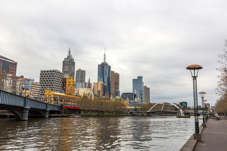A view of the Yarra River, Melbourne, Victoria, Australia のeditorial素材