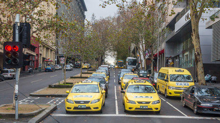 Yellow cabs in Melbourne, Australia