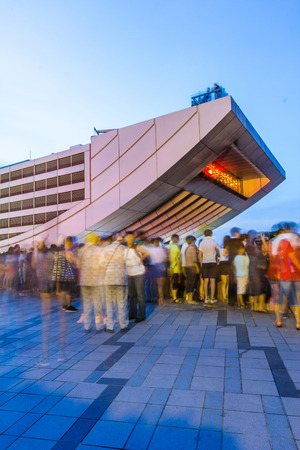 The Peak Tower is a leisure and shopping complex located at Victoria Gap, near the summit of Victoria Peak on Hong Kong Island, Hong Kongのeditorial素材