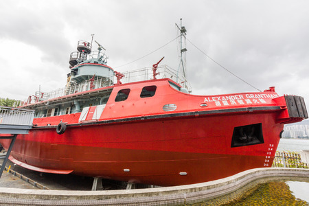 Fireboat Alexander Grantham Exhibition Gallery in Quarry Bay Park, Hong Kong.のeditorial素材