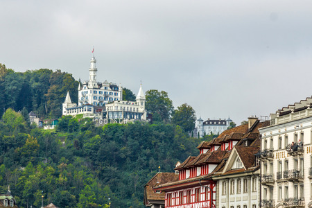 Hotel Chateau Gutsch Luzern in Switzerland.のeditorial素材