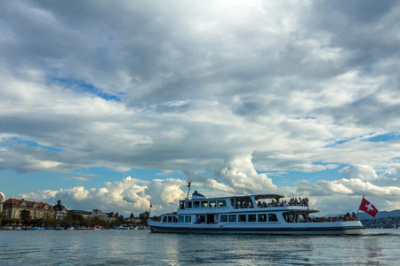 A Ferry in Zurich Lake
