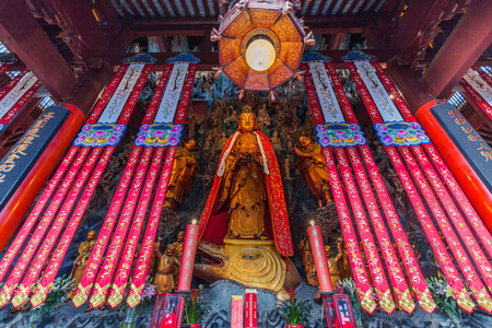 SHANGHAI, CHINA - OCT 24, 2014: The Jade Buddha Temple is a Buddhist temple in Shanghai, China. The current temple draws from both the Pure Land and Chan traditions of Mahayana Buddhism.のeditorial素材