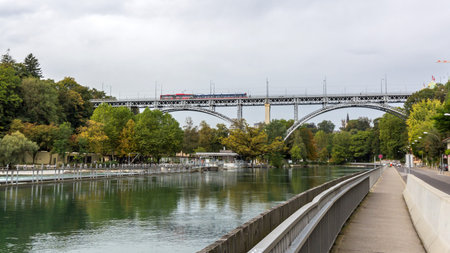 Aare river bridge in city of Berne, Switzerland