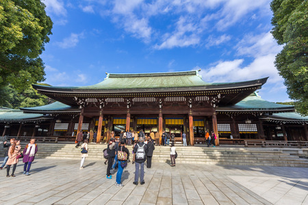 Meiji Shrine, located in Shibuya, Tokyo, is the Shinto shrine that is dedicated to the deified spirits of Emperor Meiji and his wife.のeditorial素材