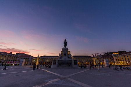 Praca Do Comercio is located in the city of Lisbon, Portugal. Situated near the Tagus river, the square is still commonly known as Terreiro do Pacoのeditorial素材