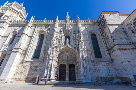 Monastery dos Jeronimos. It is a monastery of the Order of Saint Jerome located near the shore of the parish of Belem in Lisbon, Portugal.のeditorial素材