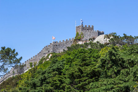 Castle of the Moors in Sintra, Portugalのeditorial素材