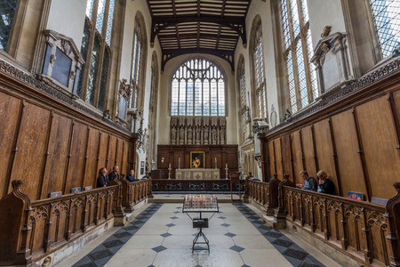 Interior of University Church of St Mary the Virgin. It is the largest of Oxford's parish churches and the centre from which the University of Oxford grew.のeditorial素材
